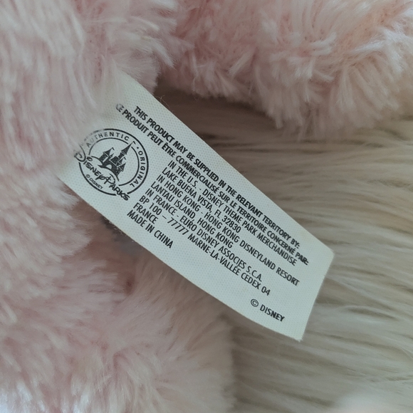 Disney Parks Minnie Mouse Rattle Pastel Pink and Gray Stuffed Animal - Picture 4 of 4